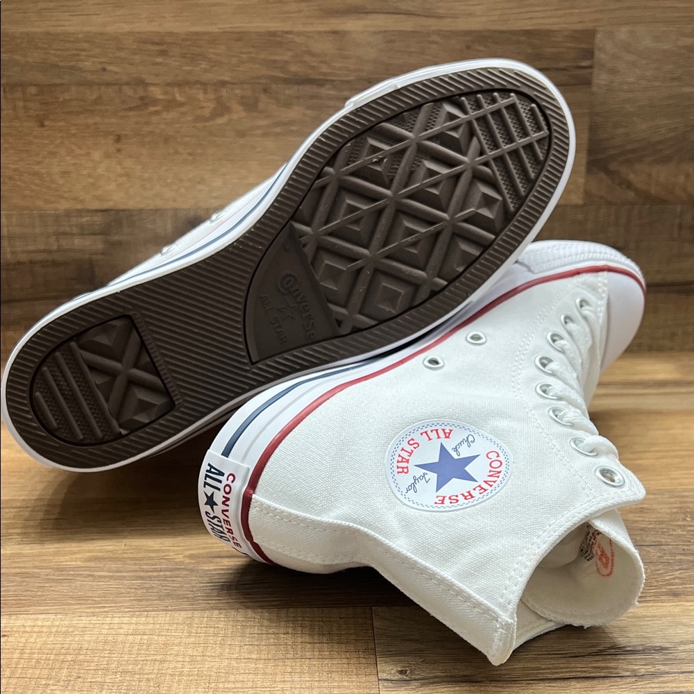 Converse All Star White Canvas High-Tops - Picture 6 of 9